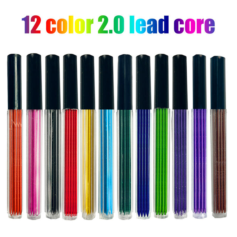 12 Colors 2.0mm HB Replaceable - Mechanical Pencil Lead 评论和价格