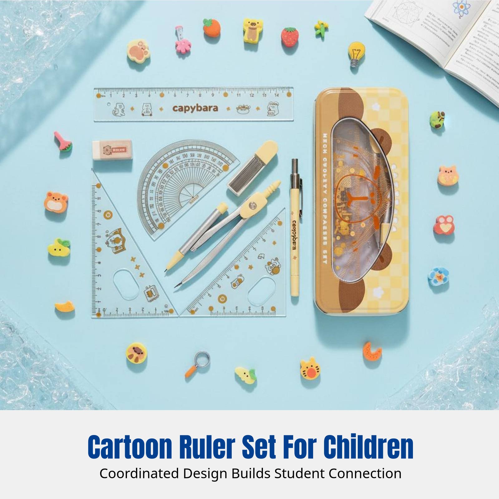 Ruler Set for Students, Cartoo - Ruler Set Transparent 评论和价格